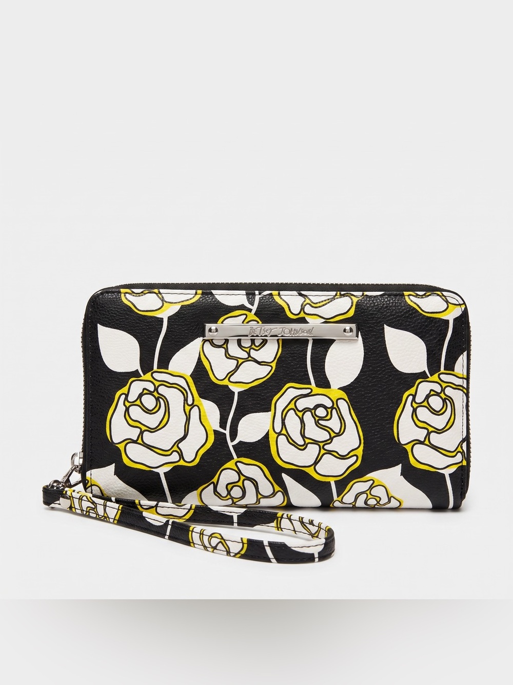 🌹 BETSEY JOHNSON ROSE PRINT FAUX LEATHER ZIP WALLET